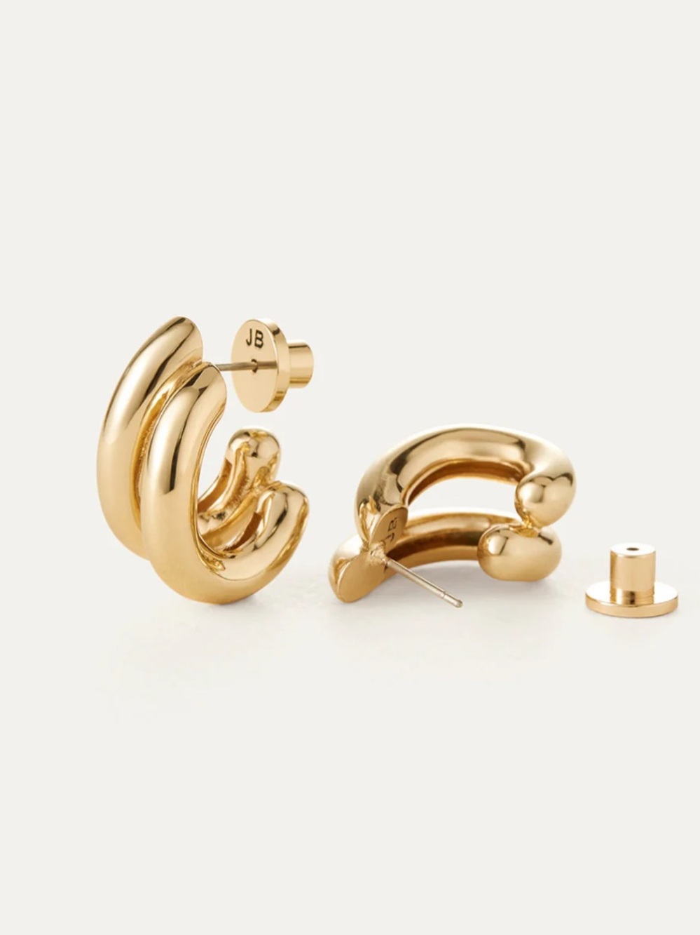 Jenny Bird Florence Gold Double Hoop Earrings - Women Jewelry - Picture 3 of 7